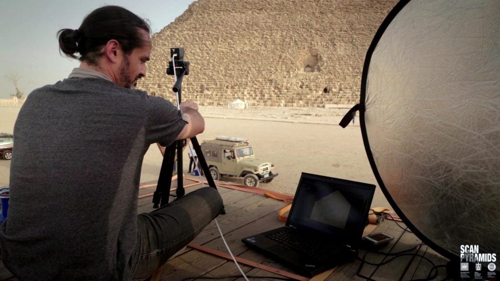 Infrared 3 x 24 hours survey on Khufu, the Great Pyramid of Giza. Courtesy of ScanPyramids mission.