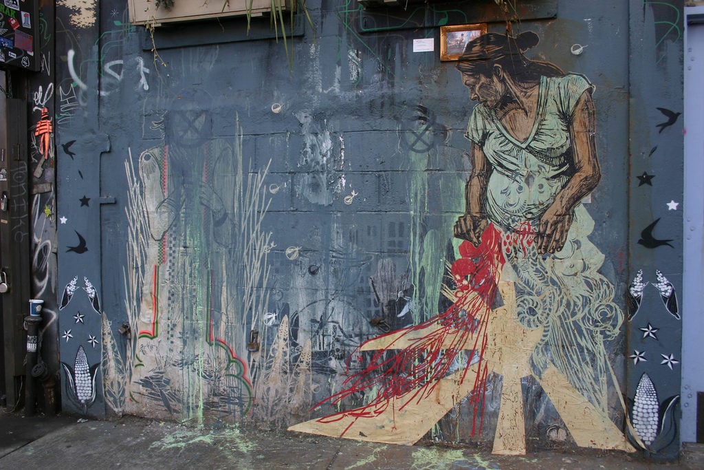 A work by Swoon. Courtesy of editrrix via Flickr Creative Commons.