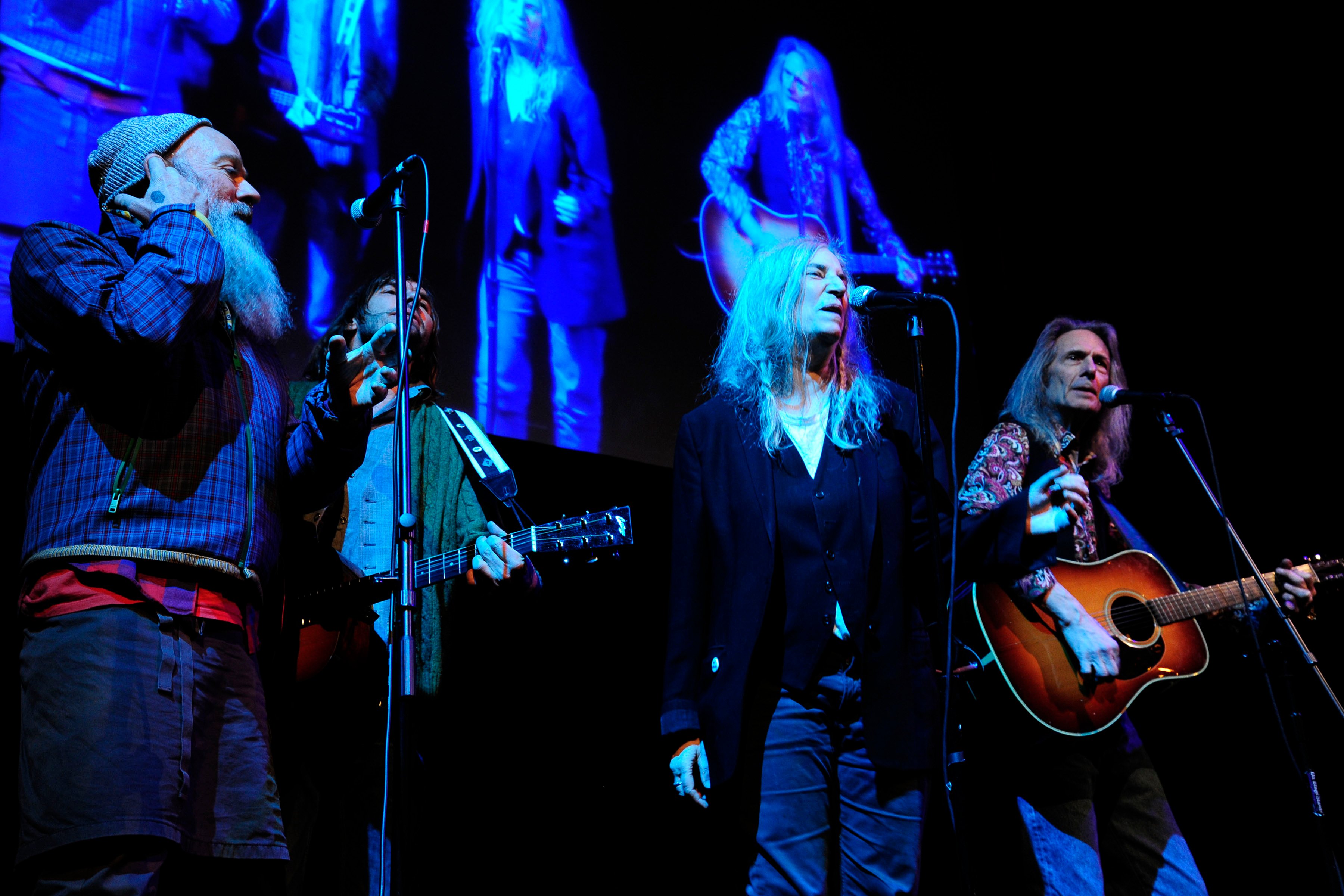 Michael Stipe and Patti Smith at the Anthology Film Archives Benefit and Auction. Courtesy of Paul Bruinooge © Patrick McMullan.