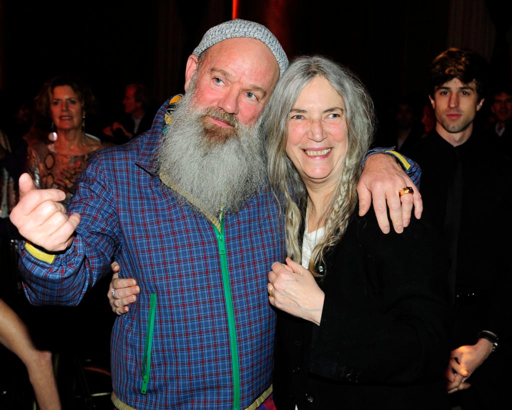 Michael Stipe and Patti Smith at the Anthology Film Archives Benefit and Auction. Courtesy of Paul Bruinooge © Patrick McMullan.