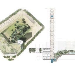 The plan and section for the Beirut Museum of Art. Courtesy BeMA: Beirut Museum of Art.