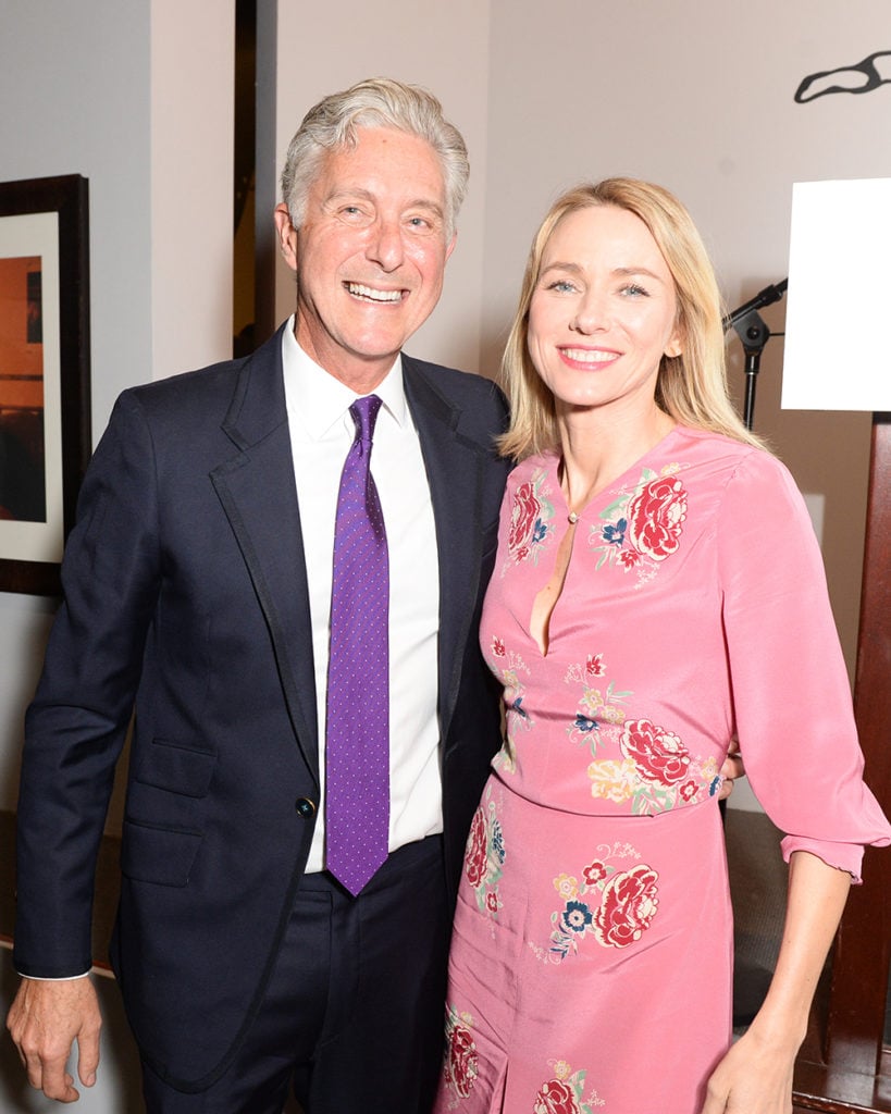 David Kratz and Naomi Watts at Take Home a Nude for the New York Academy of Art at Sotheby's New York. Courtesy of BFA.