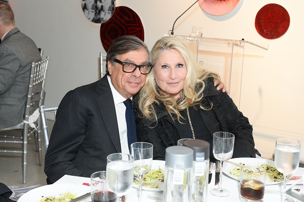 Bob Colacello and Jane Holzer at Take Home a Nude for the New York Academy of Art at Sotheby's New York. Courtesy of BFA.