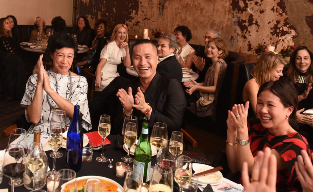 Karen Wong and Phillip Lim at the New Museum Next Gen dinner. Courtesy of BFA.