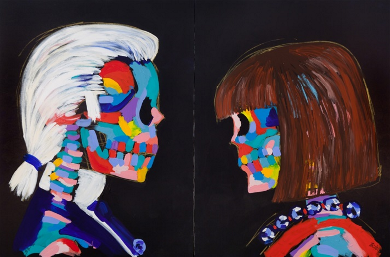 Bradley Theodore, Karl and Anna Face Off (Diptych) (2016). Courtesy of ACA Galleries.