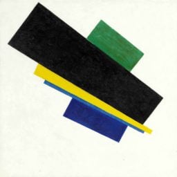 Kazimir Malevich, Suprematism, 18th Construction (1915) at Di Donna Galleries' "Paths to Abstraction" Courtesy Di Donna Galleries