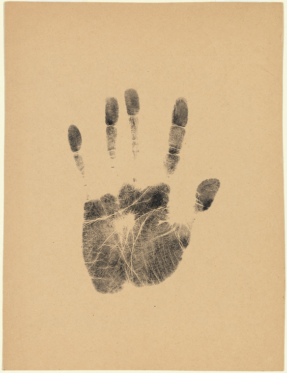Henri-Charles Guérard, Imprint of the Artist’s Left Hand (circa 1885). Courtesy of the Miriam and Ira D. Wallach Division of Art, Prints and Photographs, New York Public Library.