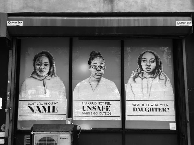 Work by Tatyana Fazlalizdah commissioned for the Black Girlhood Conference and Exhibition at Columbia University (2016). Courtesy of Tatyana Fazlalizdah.