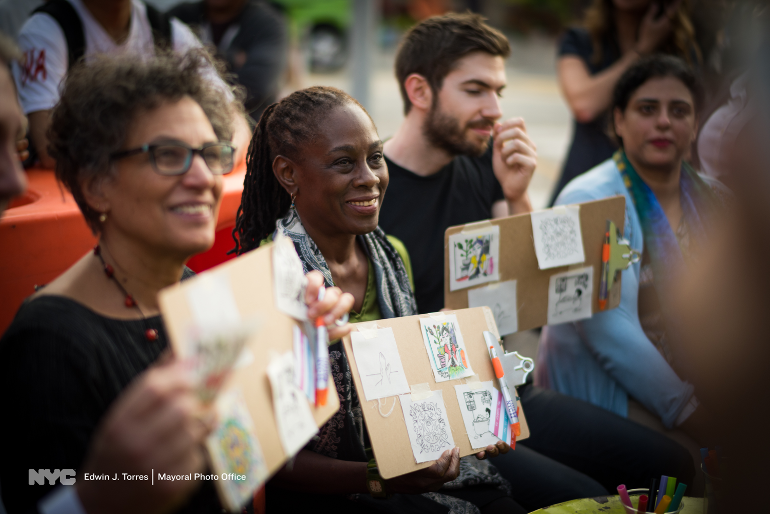 New York City First Lady Chirlane McCray at Tumblr “Post It Forward” Community-Driven Mental Health Quilt launch. Courtesy of Edwin J. Torres/the Mayoral Photo Office.