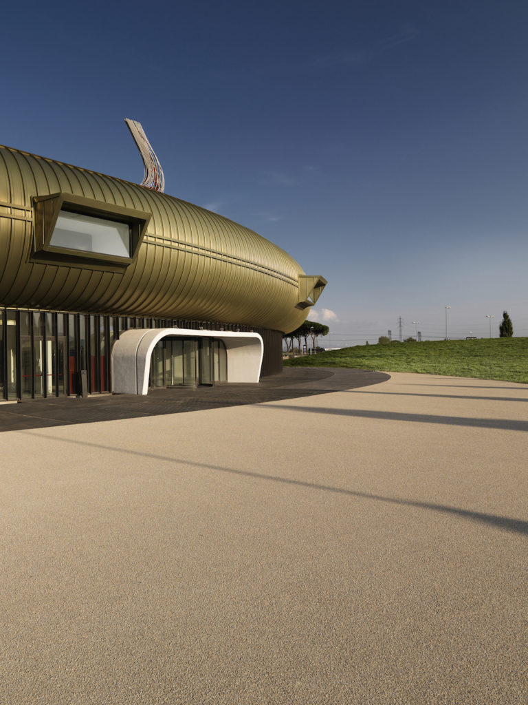 Façade of the new Pecci Center, designed by Maurice Nio. Photo Lineashow, courtesy Pecci Center. 
