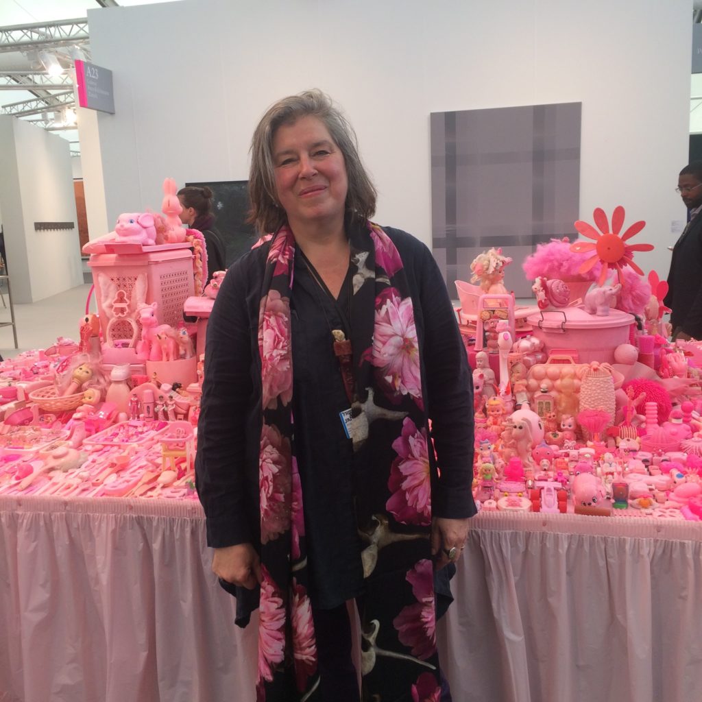Portia Munson in front of her installation "Pink Project: Table" (2016). Photo: Naomi Rea.