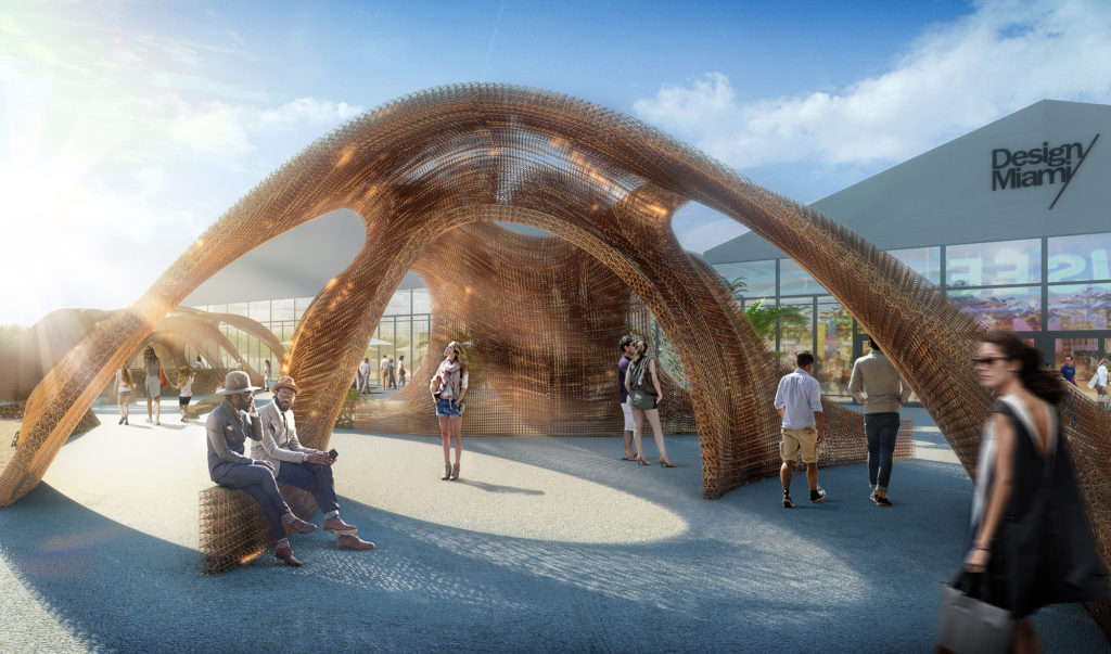 A rendering of the Design Miami/ 2016 entryway from SHoP Architects, titled Flotsam & Jetsam. Courtesy of SHoP Architects.
