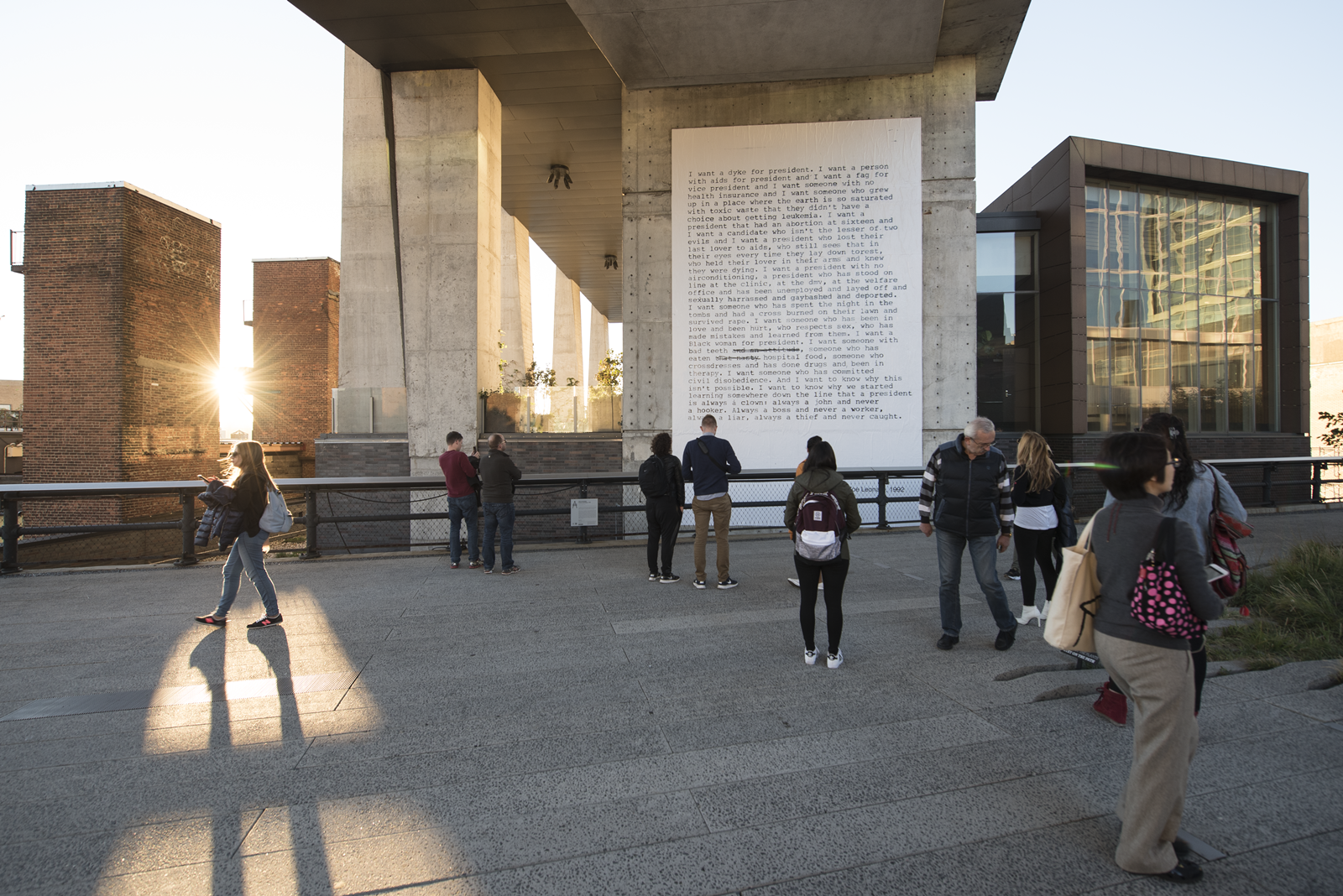 Zoe Leonard, I want a president (1992). Photo Timothy Schenck, courtesy of Friends of the High Line.