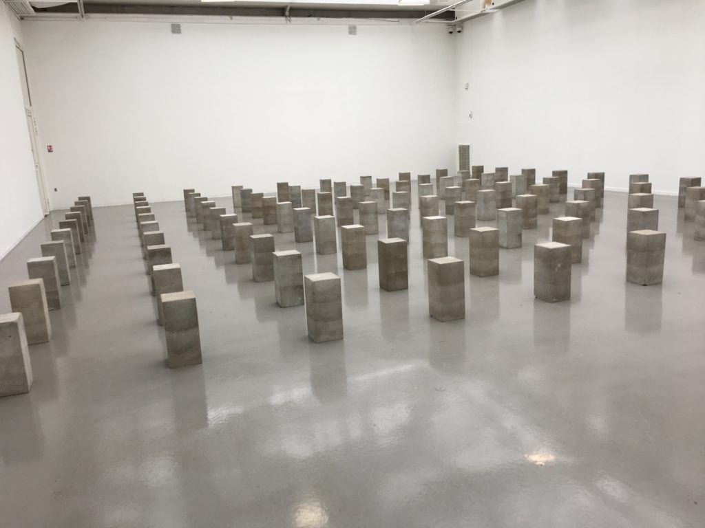 Carl Andre at the Musee d'art Moderne. Courtesy of Kenny Schachter