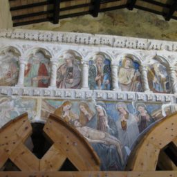 The 15-century frescoes in the San Salvatore church in Campi di Norcia. Courtesy of Norcia.