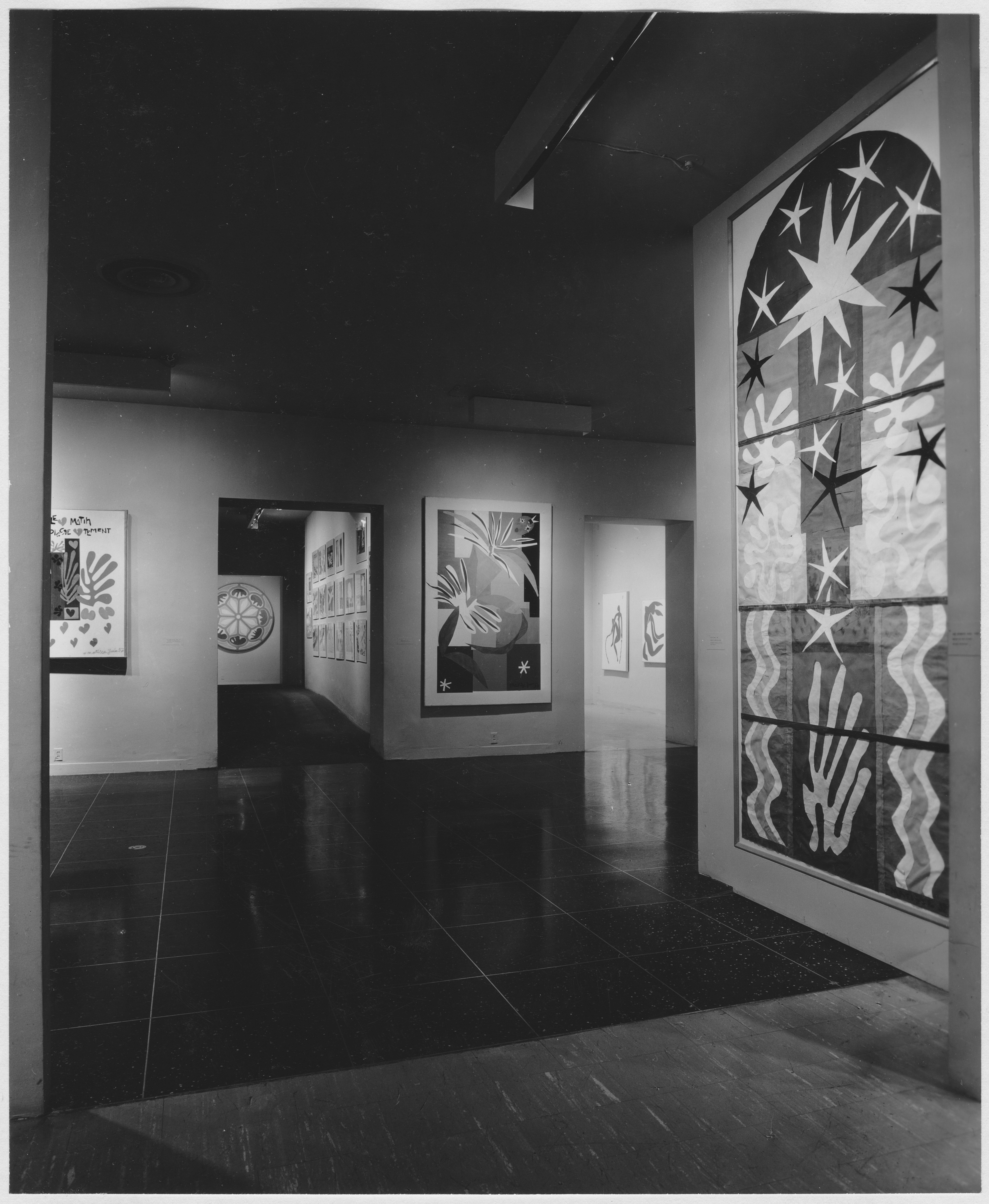 "The Last Works of Matisse: Large Cut Gouaches" at the Museum of Modern Art in 1961. Courtesy of the Museum of Modern Art Archives, New York.