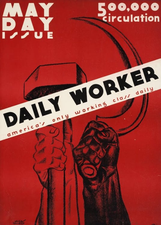 Hugo Gellert, <em>Daily Worker</em>, May Day Issue (1930s or '40s). Courtesy of the Merrill C. Berman Collection.