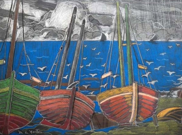 Marc-Aurèle Fortin, Les barques (1942). Courtesy of Galerie Valentin .