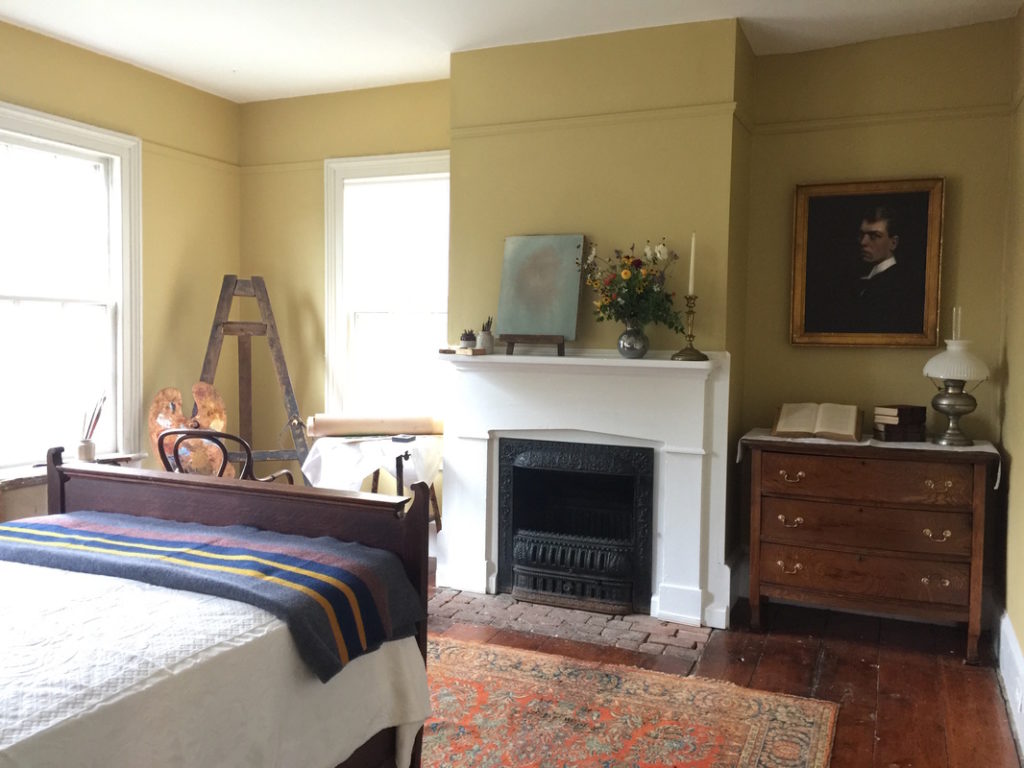 Ernest de la Torre and Walter Cain's restaging of Edward Hopper’s bedroom in the artist's Nyack home. Courtesy of photographer Carole Perry/the Edward Hopper House.