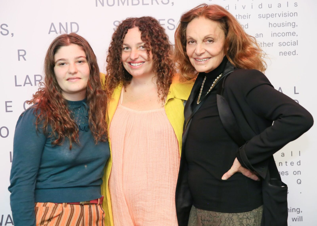 Antonia Steinberg, Tatiana von Furstenberg, and Diane von Furstenberg at the opening of "On the Inside." Courtesy of BFA. 