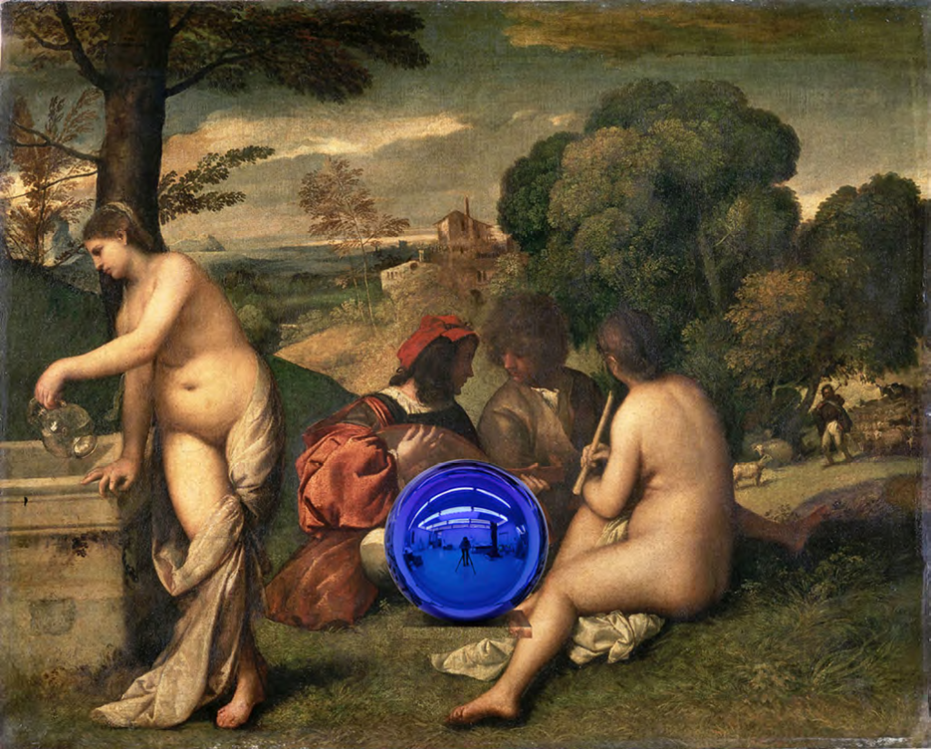 Jeff Koons, <i> Gazing Ball (Titian Pastoral Concert), </i>(2016). ©Jeff Koons, Courtesy of the Artist and Almine Rech Gallery