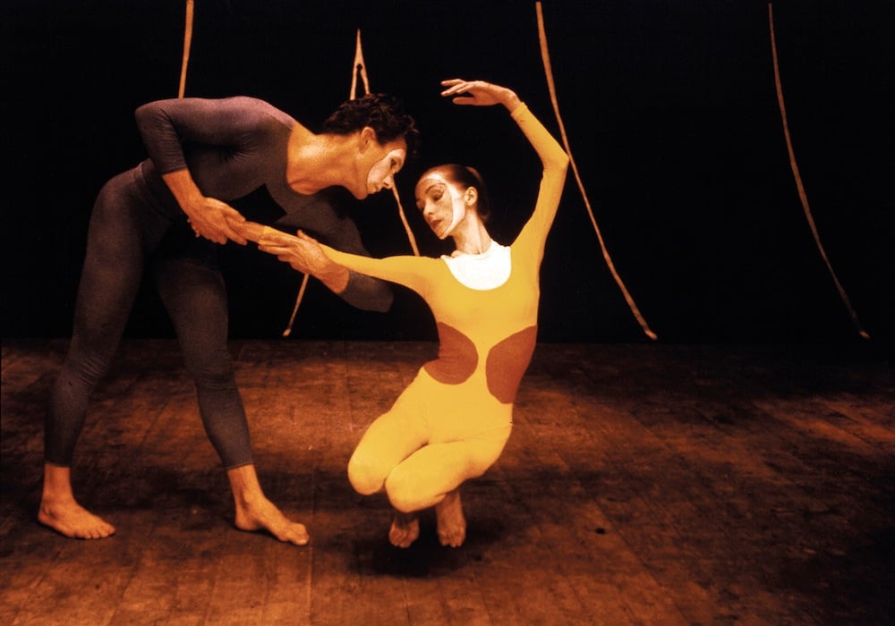 Pina Bausch and Dan Wagoner in Tablet (1960), Spoleto, Italy. Choreography by Paul Taylor. Costumes by Ellsworth Kelly. Photo courtesy Pina Bausch Foundation.