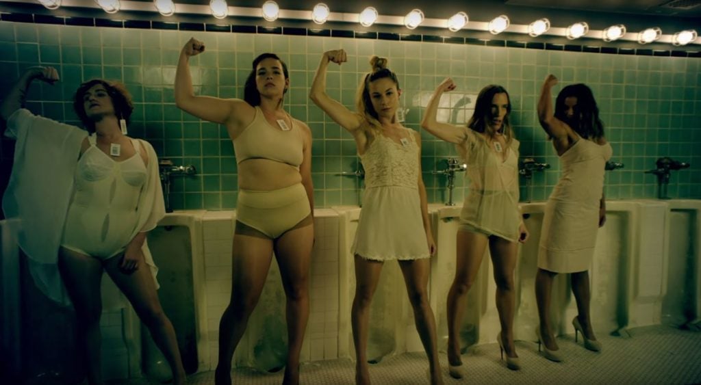From Pussy Riot's new video, "Straight Outta Vagina." Photo via YouTube.