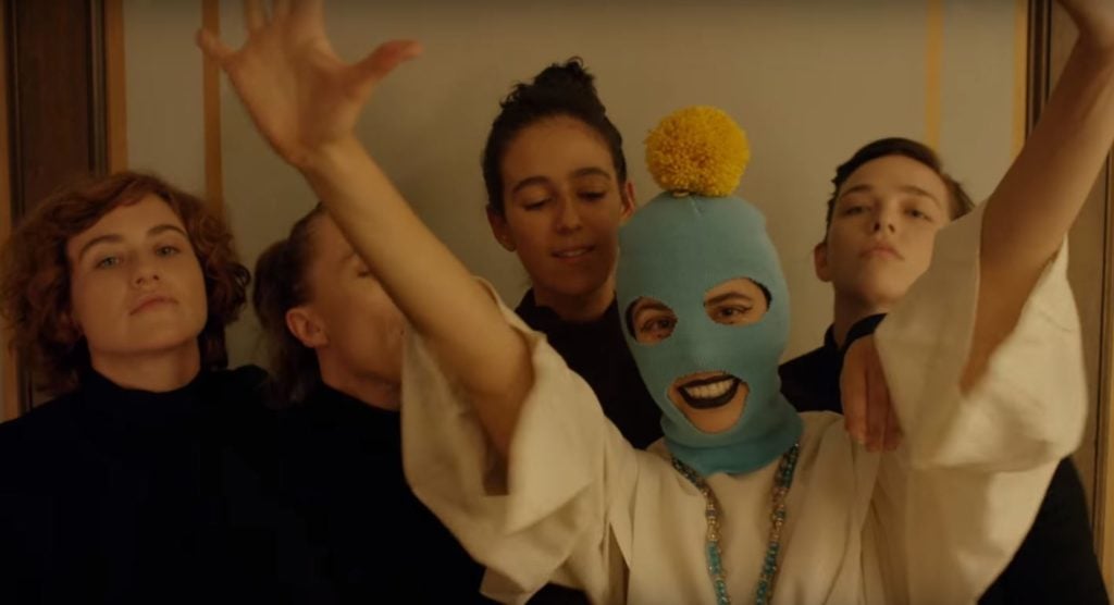 From Pussy Riot's new video, "Straight Outta Vagina." Photo via YouTube.