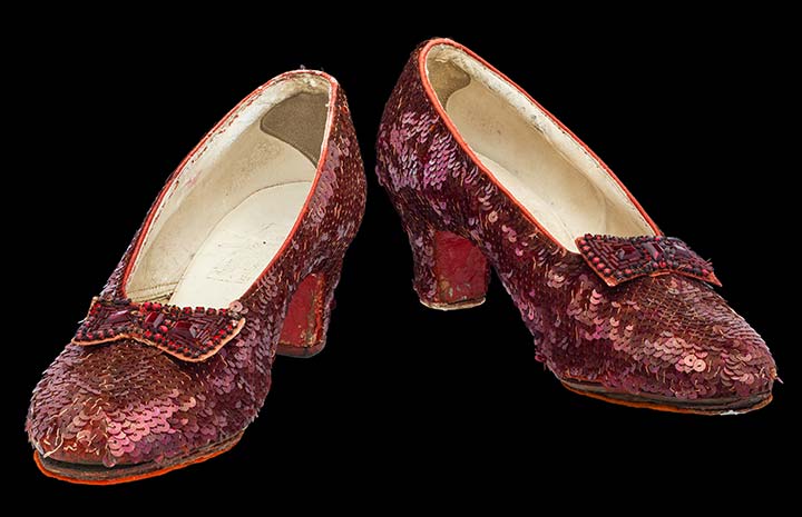 Dorothy's ruby slippers from the 1939 film The Wizard of Oz. Courtesy of the Smithsonian.