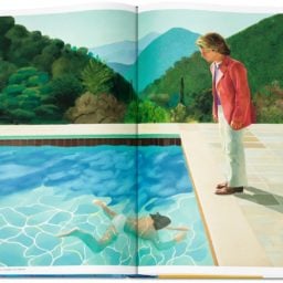 A page from David Hockney. A Bigger Book featuring Portrait of an Artist (Pool with Two Figures) (1972). © David Hockney, courtesy of Taschen.