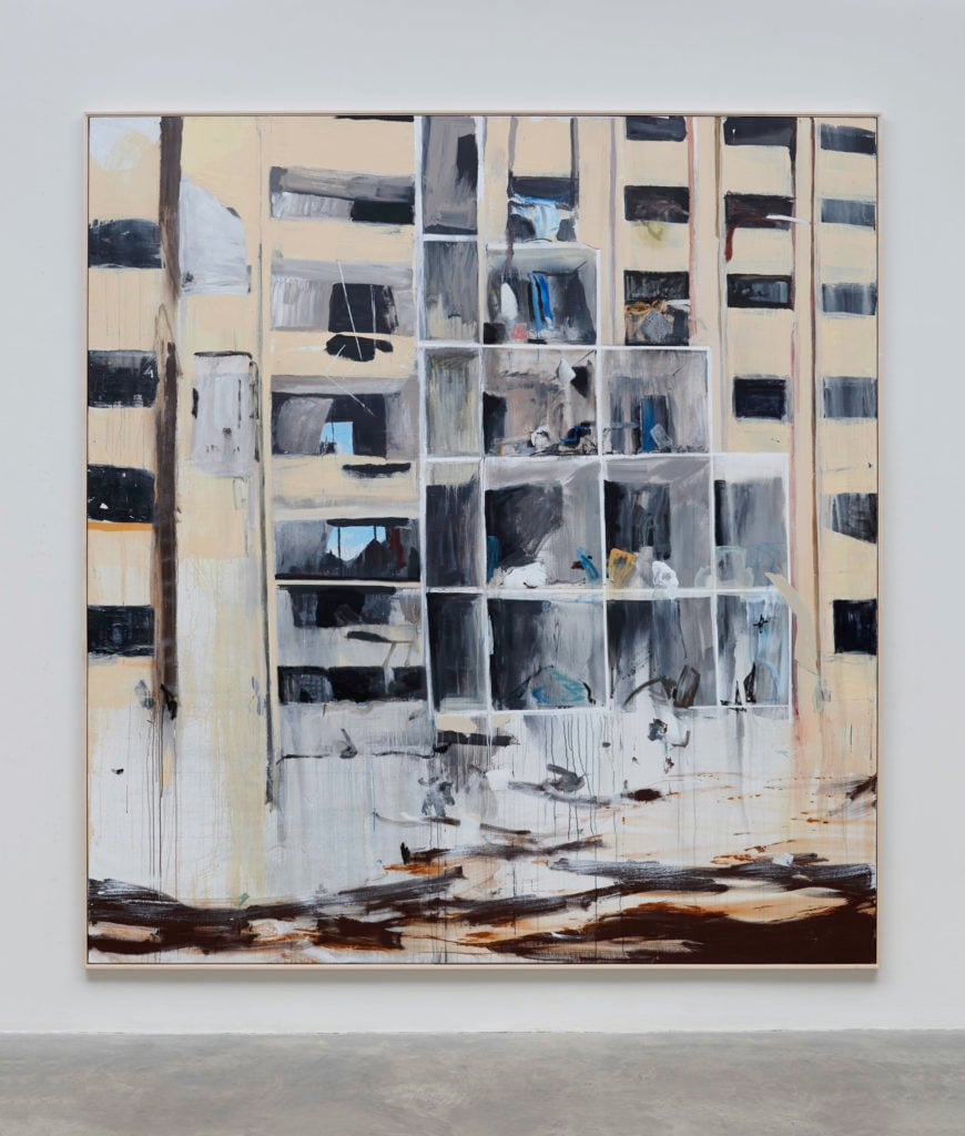 Brian Maguire, <i>Apartments, Aleppo</i> (2016). Courtesy the artist and Kerlin Gallery, Dublin.