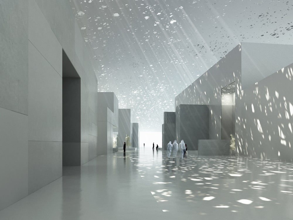 Design for the Louvre Abu Dhabi by architect Ateliers Jean Nouvel. Image courtesy Louvre Abu Dhabi.