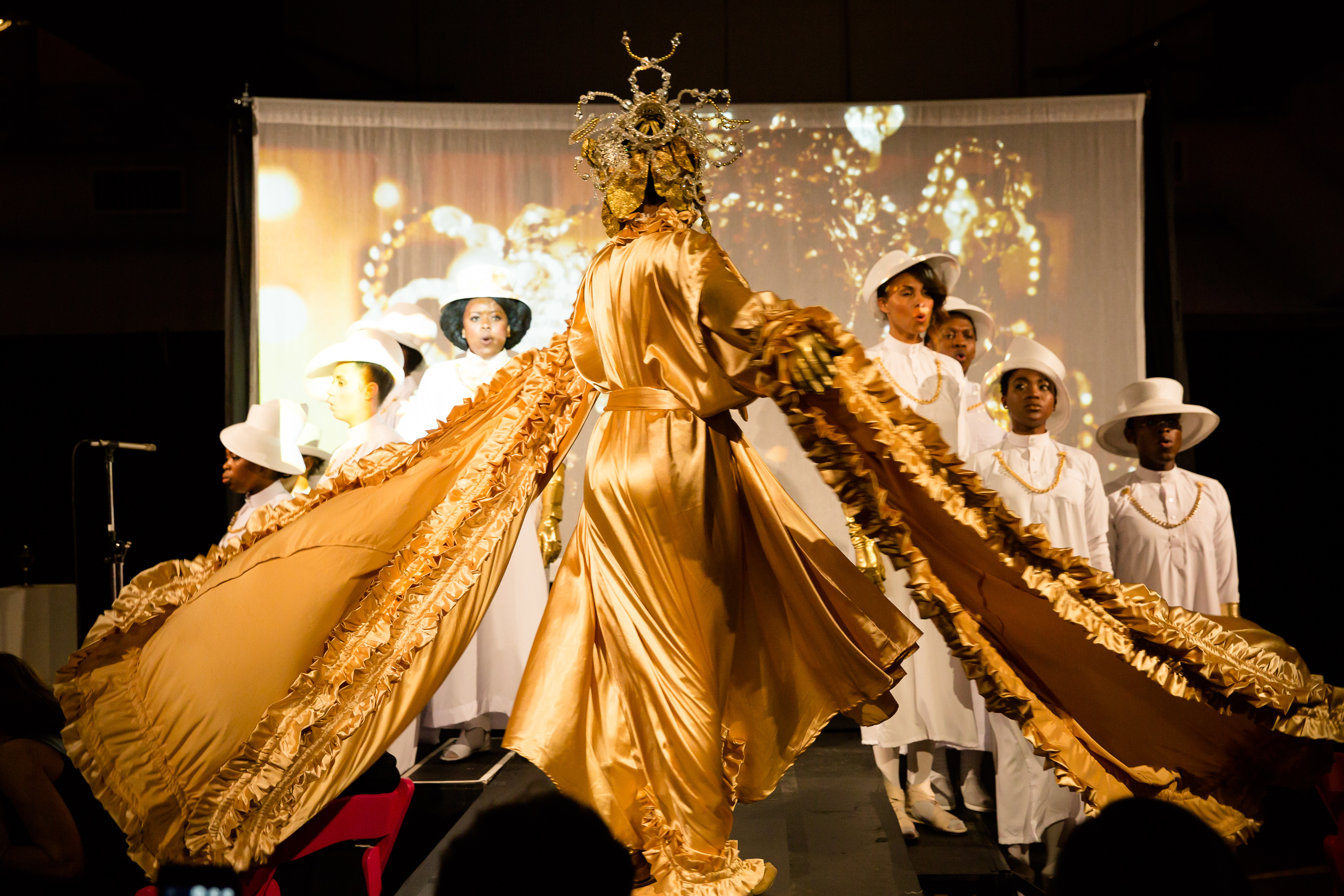 Athi-Patra Ruga performs at Performa 2016 Gala: Beloved Country. Courtesy of BFA.