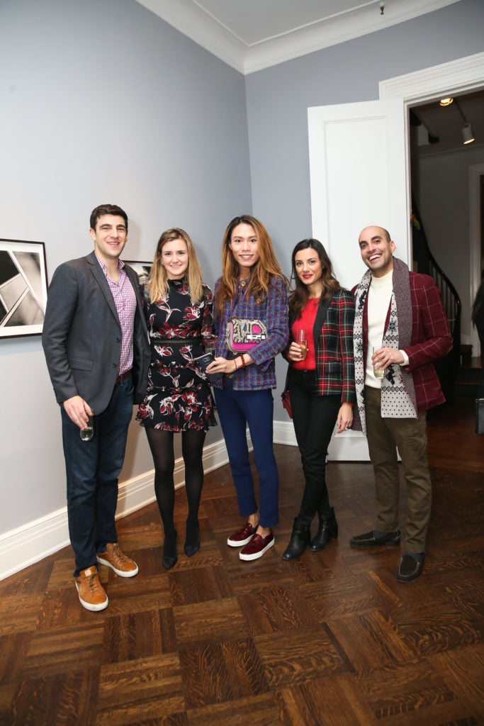 Hal Coopersmith, Flora Irving, Andrew Cheng, Verdiana Patacchini, and Matthew Vahidi at the Victory Club's Holiday Fête: Sponsored by BMW of Manhattan. Courtesy of BFA. 