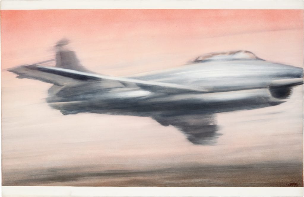 Gerhard Richter, Fighter Jet (1963). Courtesy Phillips.