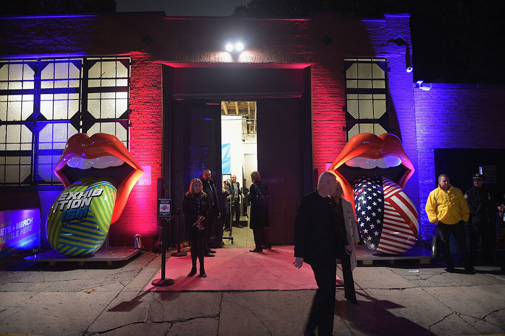 A general view of statues outside the exhibit as The Rolling Stones celebrate the North American debut of Exhibitionism at Industria in the West Village on November 15, 2016 in New York City. Photo by Jason Kempin/Getty Images for for The Rolling Stones.