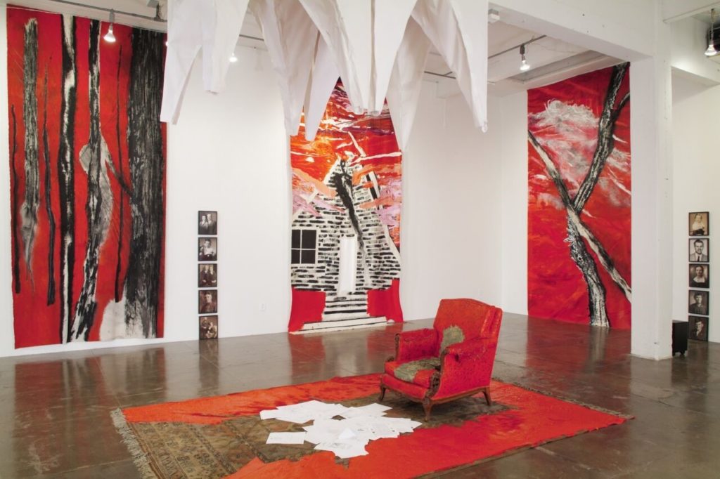 Installation view, "International Artist-in-Residence New Works 08.1," Artpace, San Antonio, Texas, 2008. Curated by Franklin Sirmans. Artwork © Rodney McMillian. Image courtesy the artist, Artpace, and Susanne Vielmetter Los Angeles Projects. Photograph by Todd Johnson. 