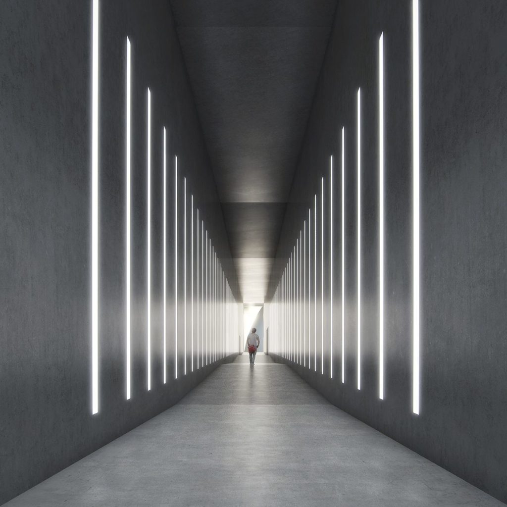 Access from the main museum building to the Next Level will be via corridors such as this. Courtesy Schmidt Hammer Lassen