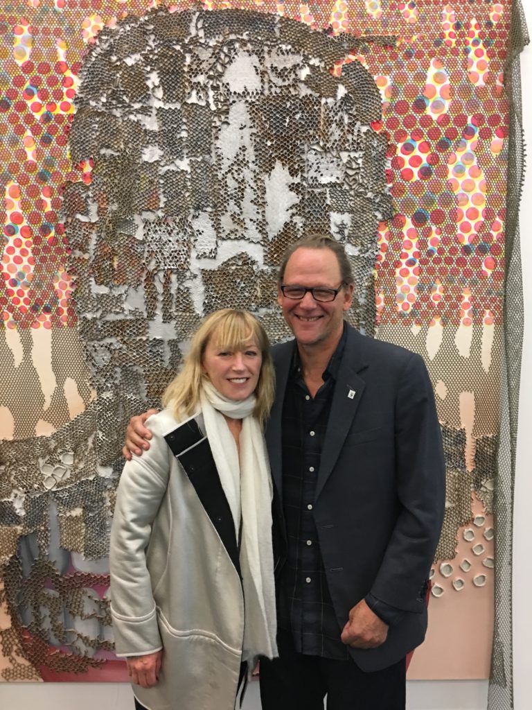 Cindy Sherman and Bill Komoski at the opening of "Artists Choose Artists" at Parrish Art Museum. Courtesy of the Parrish Art Museum.