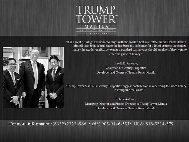 Announcement of Trump Tower ManilaCourtesy of Flickr via Clifford.