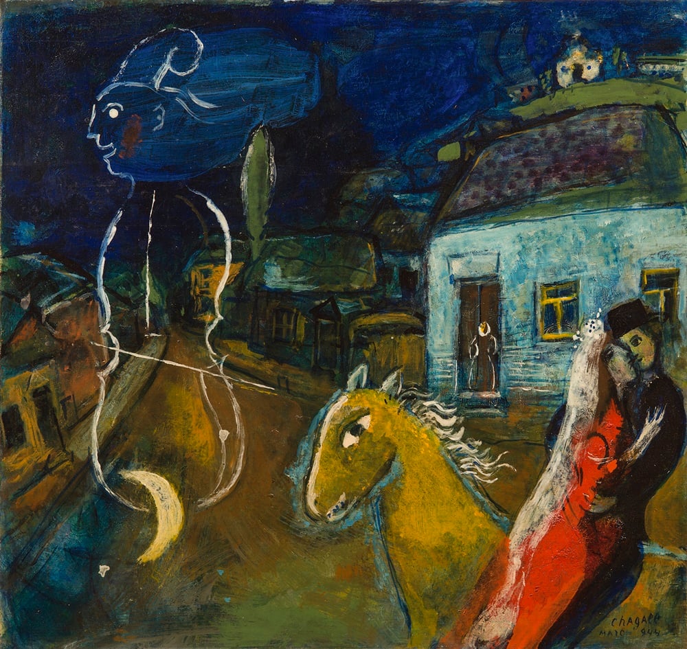 Marc Chagall, Cheval, tes rêves (Horse, Your Dreams) (1944) at Hammer Galleries "Modern Masters". © 2016 Artists Rights Society (ARS), New York / ADAGP, Paris