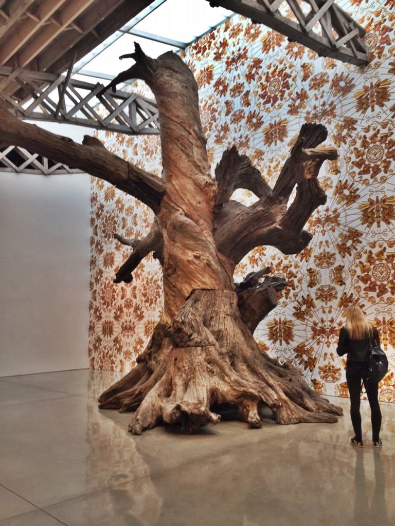 Installation view of Ai Weiwei "Roots and Branches," at Mary Boone. Courtesy of Eileen Kinsella
