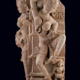 Madhya Pradesh, India, Chandella period, (c. 800–1315), Architectural relief depicting two celestial female figures (Surasundaris),. Photo courtesy of Art Gallery South Australia, Adelaide and Mona.