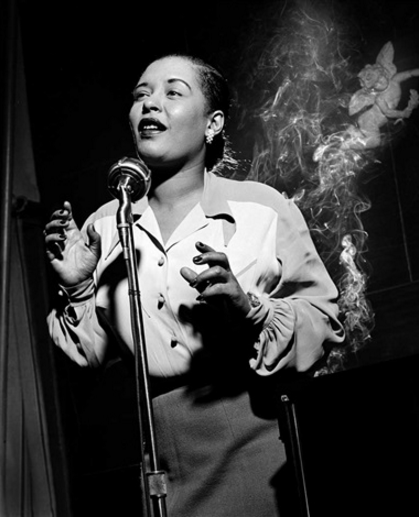 Herman Leonard, Billie Holiday, NYC (1949). Courtesy of Barbara Gillman Gallery.