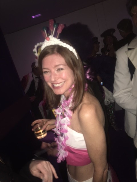 The Candy Queen (by Will Cotton), Rose Dergon, at Allison Sarofim and Stuart Parr's annual Halloween party. Courtesy of Stacy Engman. 