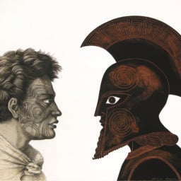 Marian Maguire, Ko wai Koe (Who Are You?) , from the series The Odyssey of Captain Cook, (2005). Photo courtesy of the artist and Mona.