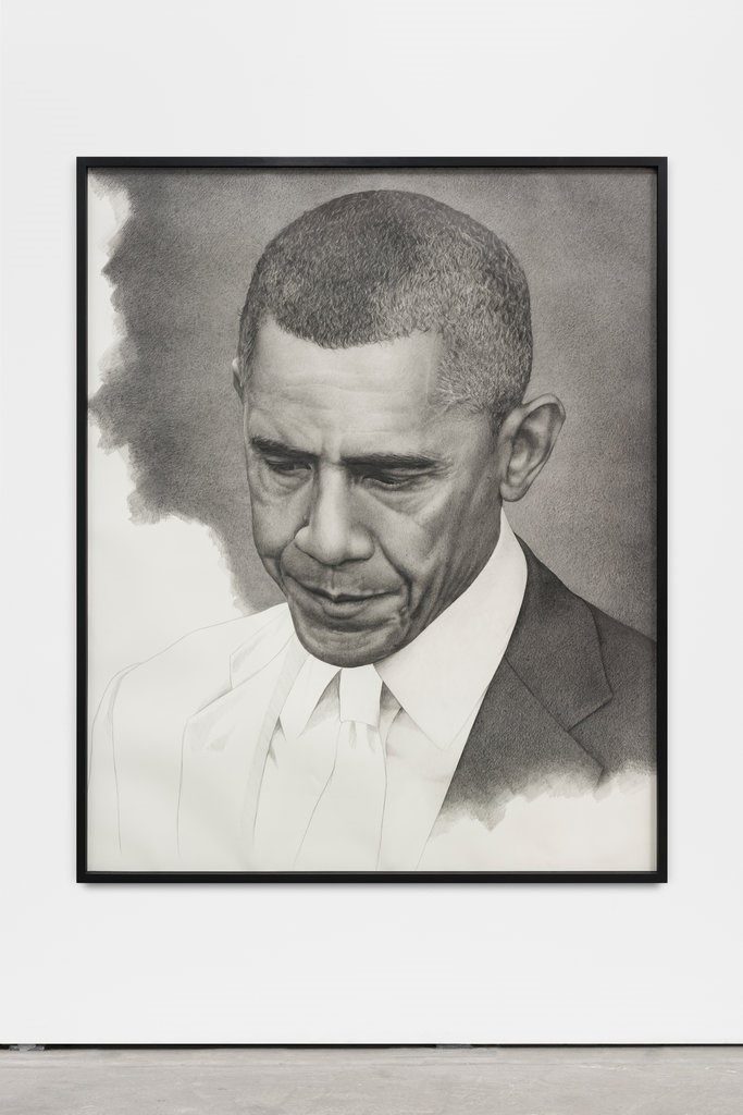 Karl Haendel, Unfinished Obama (mirrored), 2016. Courtesy of Wentrup Gallery, Berlin.