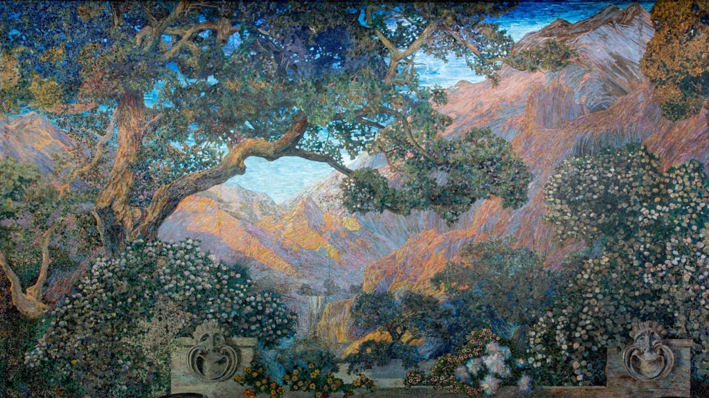 Mural, The Dream Garden (detail), 1916. Tiffany Studios. Curtis Publishing Company Building from the collection of Pennsylvania Academy of Fine Arts. Courtesy of the Corning Museum of Glass, Corning, New York.