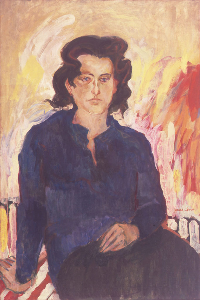 Jane Wilson, Portrait of Jane Freilicher, 1957. Oil on canvas, 36 x 24 in. Collection of John Gruen and Julia Gruen, New York. © Estate of Jane Wilson. Courtesy DC Moore Gallery, New York