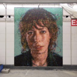 Chuck Close, Cecily Brown from his "Subway Portraits" at the 86th stop on the new 2nd Avenue subway line. Courtesy of Governor Cuomo's office.